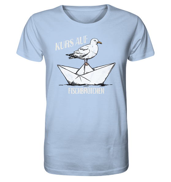 Kurs auf Fischbrötchen Papierschiff Möwe - Herren Premium Bio Shirt - Kiebitzdelle
