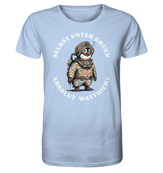 Wattdicht Pinguin Taucher mit lustigem Spruch - Herren Premium Bio Shirt - Kiebitzdelle