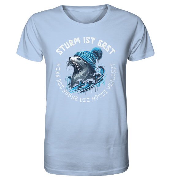 Sturm ist erst wenn die Robbe die Mütze verliert - Herren Premium Bio Shirt - Kiebitzdelle