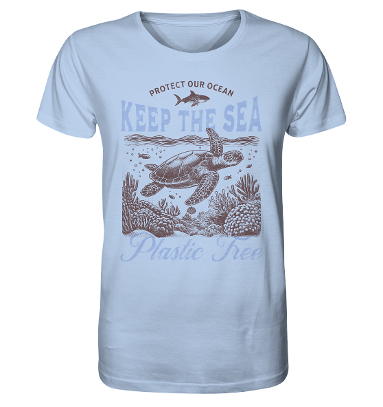 Keep the Sea Plastic Free Umweltschutz Spruch - Herren Premium Bio Shirt