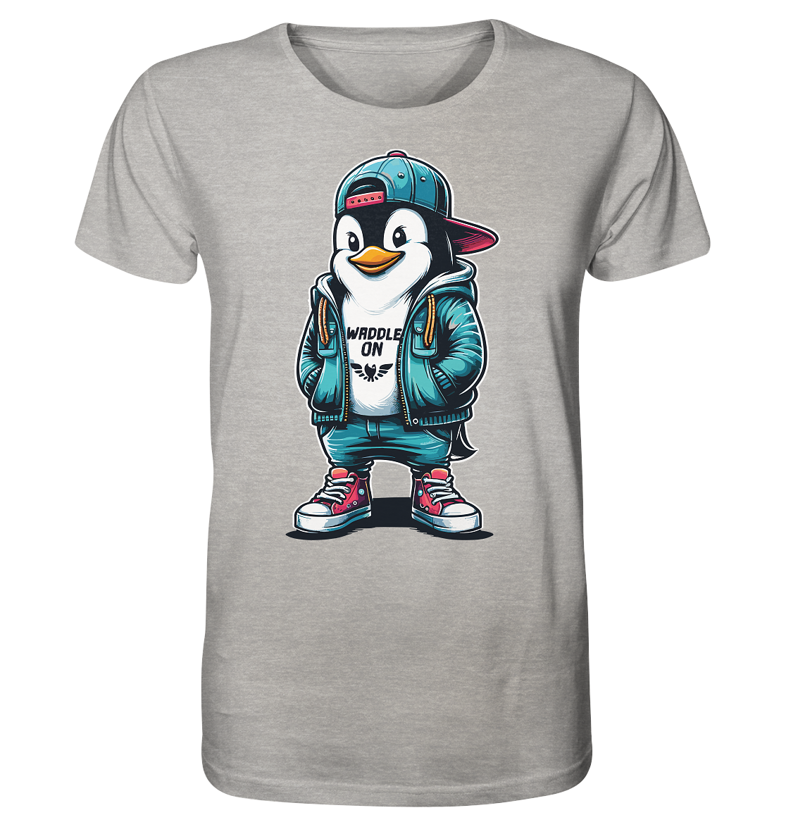 Hipster Pinguin Waddle On - Herren Premium Bio Shirt