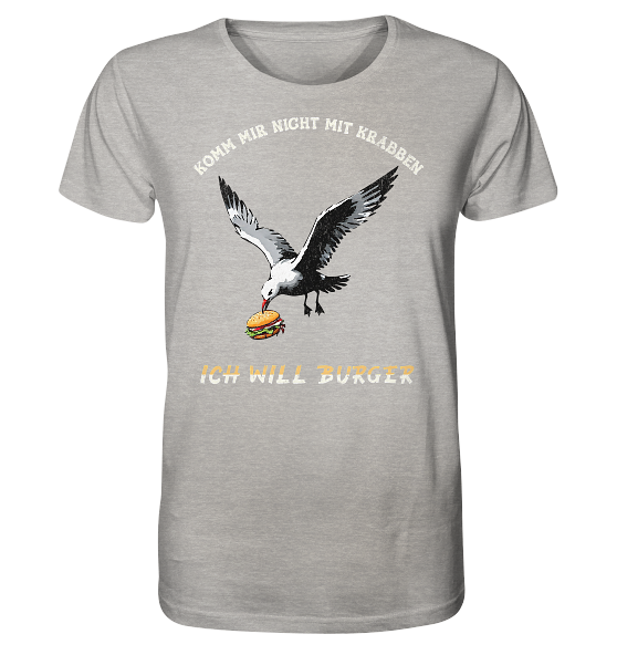 Freche Möwe will Burger statt Krabben - Herren Premium Bio Shirt - Kiebitzdelle