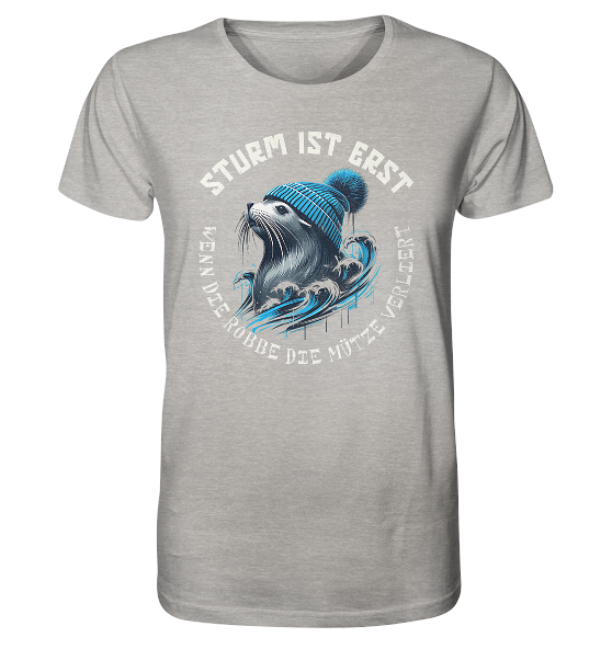 Sturm ist erst wenn die Robbe die Mütze verliert - Herren Premium Bio Shirt