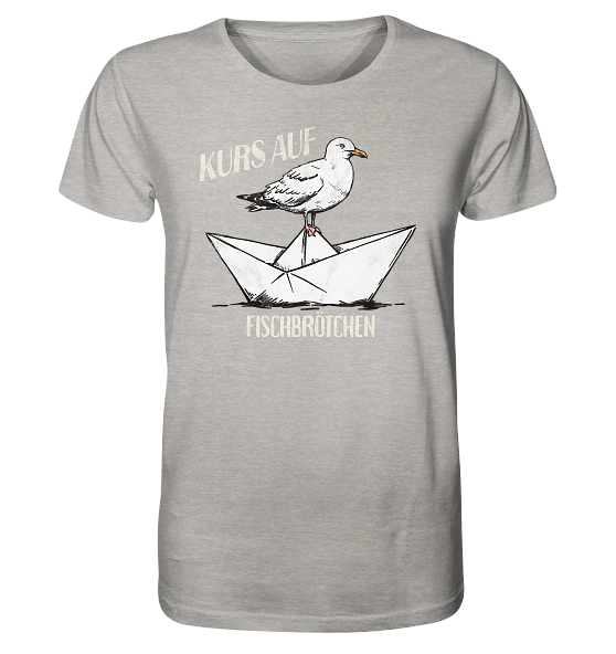 Kurs auf Fischbrötchen Papierschiff Möwe - Herren Premium Bio Shirt