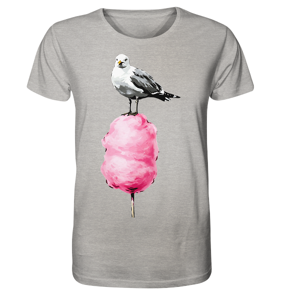 Möwe auf Zuckerwatte - Herren Premium Bio Shirt