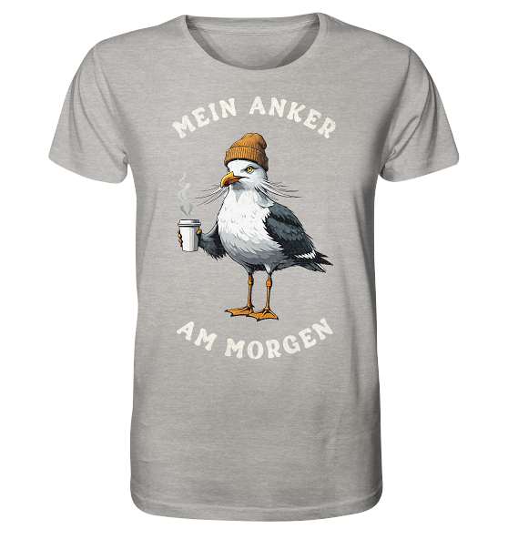 Mein Anker am Morgen Kaffee Möwe - Herren Premium Bio Shirt