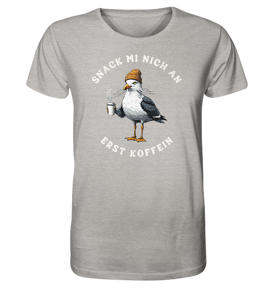 Snack mi nich an erst Koffein Möwe Spruch - Herren Premium Bio Shirt - Kiebitzdelle