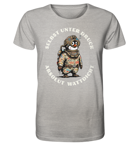 Wattdicht Pinguin Taucher mit lustigem Spruch - Herren Premium Bio Shirt - Kiebitzdelle