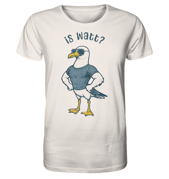Is Watt Starke Möwe mit lustigem Spruch - Herren Premium Bio Shirt