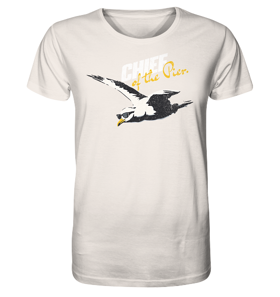 Chief of the Pier Chef Möwe mit Sonnenbrille - Herren Premium Bio Shirt - Kiebitzdelle