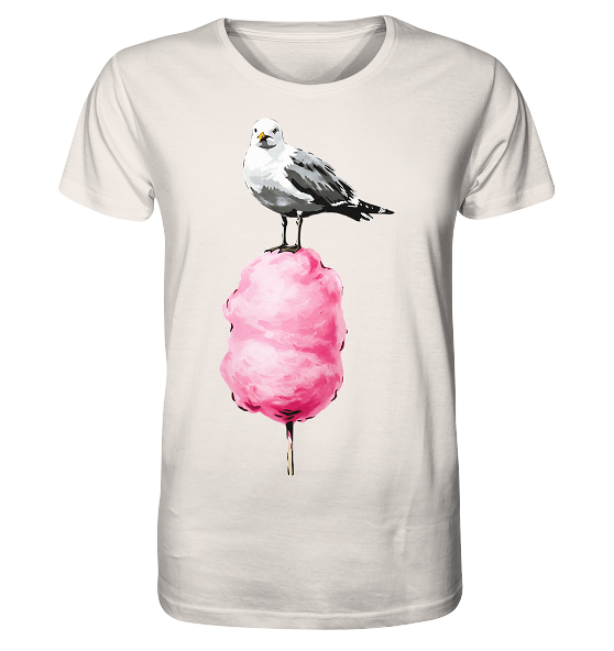 Möwe auf Zuckerwatte - Herren Premium Bio Shirt
