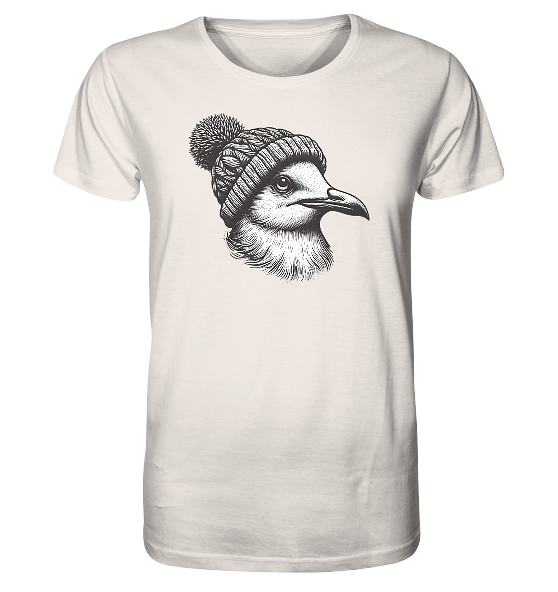 Coole Möwe mit Pudelmütze - Herren Premium Bio Shirt - Kiebitzdelle