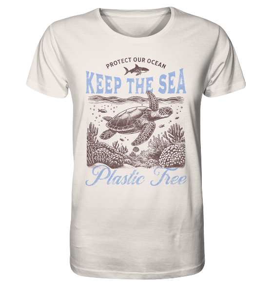 Keep the Sea Plastic Free Umweltschutz Spruch - Herren Premium Bio Shirt