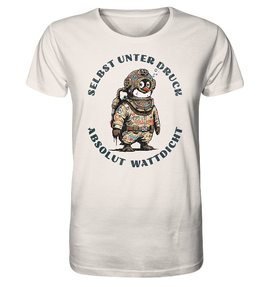 Wattdicht Pinguin Taucher mit lustigem Spruch - Herren Premium Bio Shirt - Kiebitzdelle