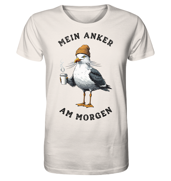 Mein Anker am Morgen Kaffee Möwe - Herren Premium Bio Shirt