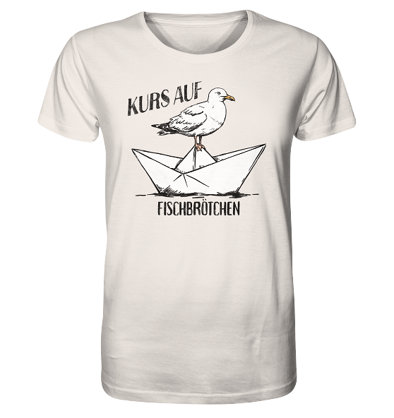 Kurs auf Fischbrötchen Papierschiff Möwe - Herren Premium Bio Shirt - Kiebitzdelle