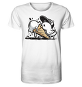 Möwe Küken mit Eis Street Art - Herren Premium Bio Shirt - Kiebitzdelle