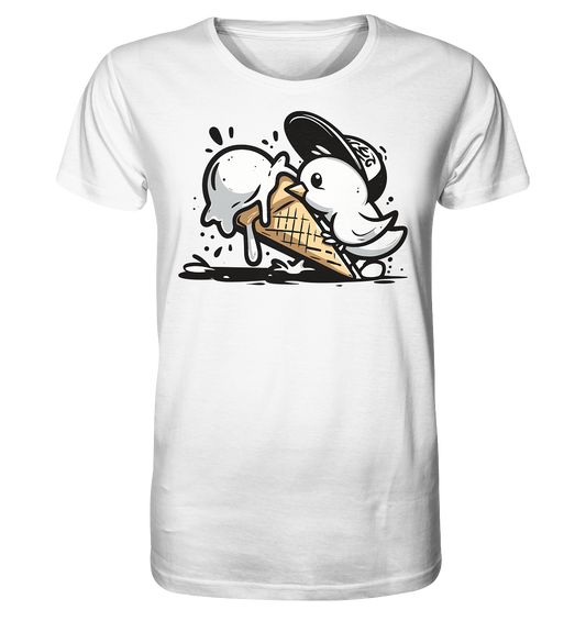 Möwe Küken mit Eis Street Art - Herren Premium Bio Shirt