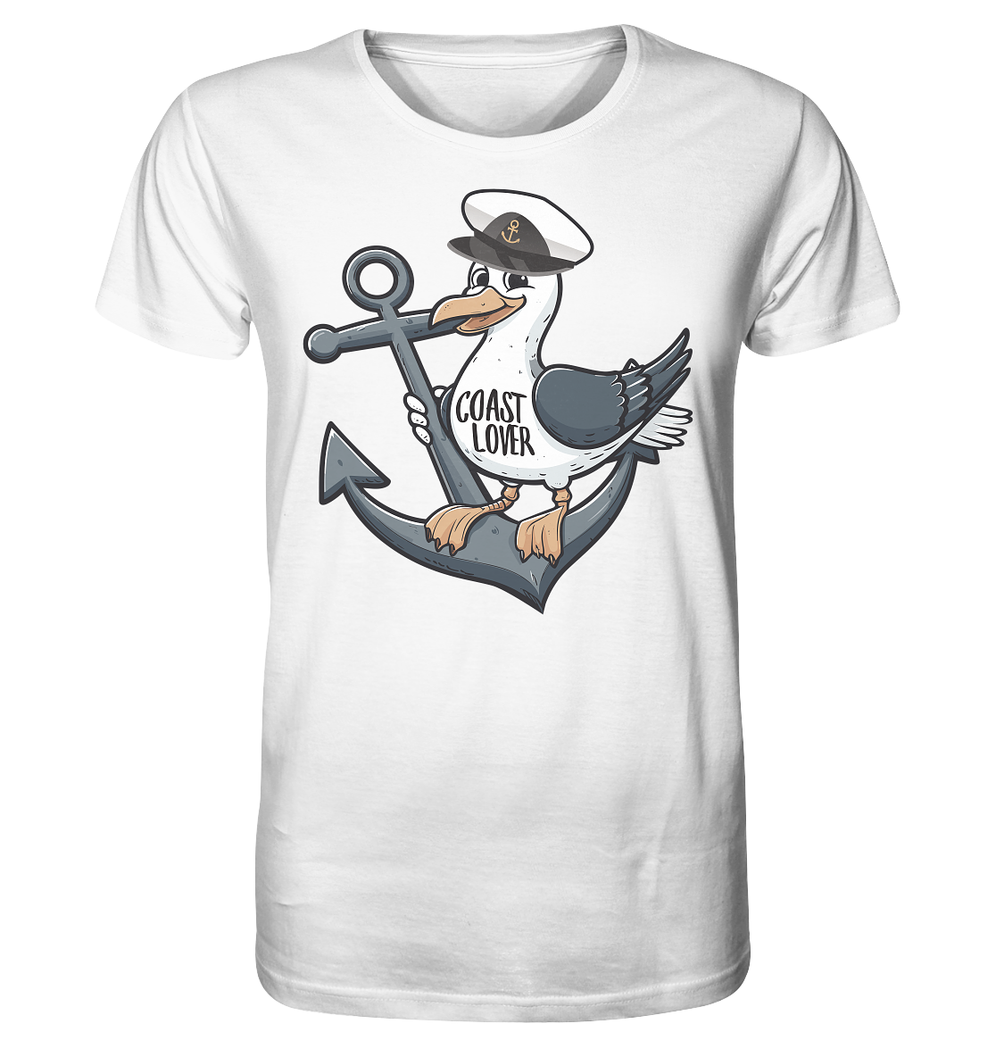 Coast Lover Möwe Kapitän - Herren Premium Bio Shirt - Kiebitzdelle