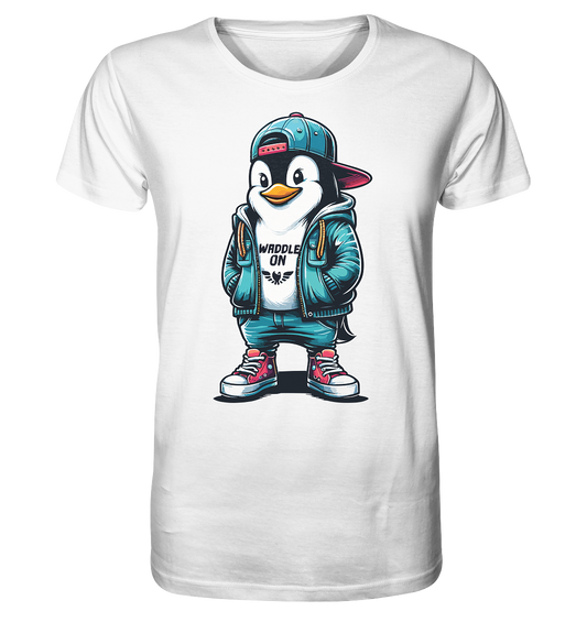 Hipster Pinguin Waddle On - Herren Premium Bio Shirt