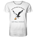 Freche Möwe will Burger statt Krabben - Herren Premium Bio Shirt - Kiebitzdelle