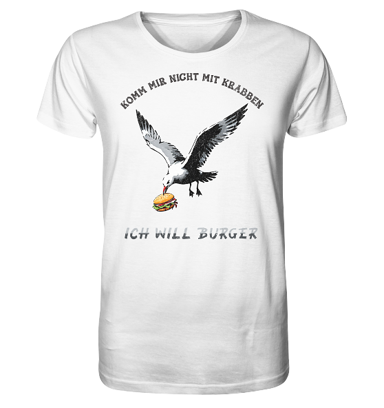 Freche Möwe will Burger statt Krabben - Herren Premium Bio Shirt - Kiebitzdelle