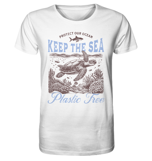 Keep the Sea Plastic Free Umweltschutz Spruch - Herren Premium Bio Shirt