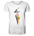 Eisdieb Freche Möwe mit Eiscreme - Herren Premium Bio Shirt - Kiebitzdelle