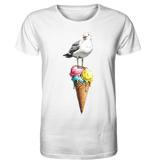 Eisdieb Freche Möwe mit Eiscreme - Herren Premium Bio Shirt