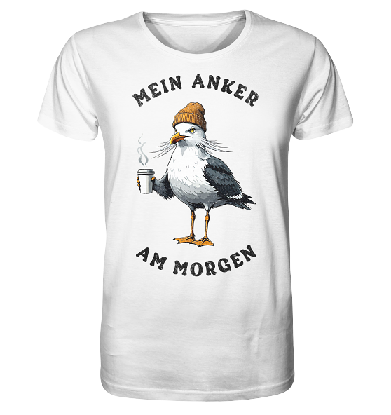 Mein Anker am Morgen Kaffee Möwe - Herren Premium Bio Shirt