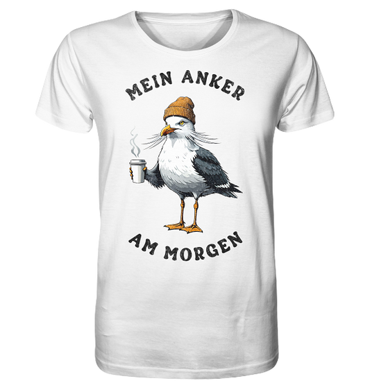 Mein Anker am Morgen Kaffee Möwe - Herren Premium Bio Shirt