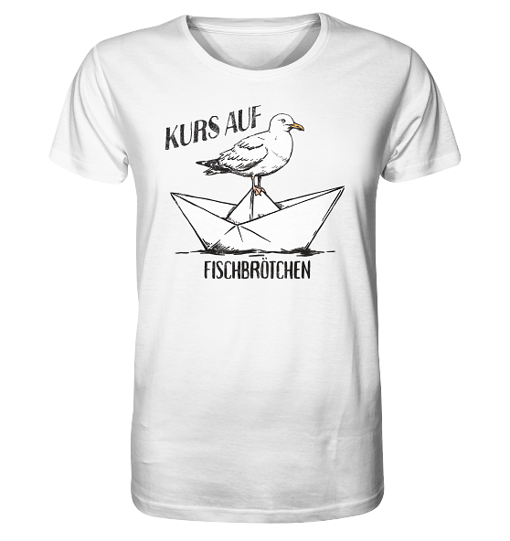 Kurs auf Fischbrötchen Papierschiff Möwe - Herren Premium Bio Shirt - Kiebitzdelle