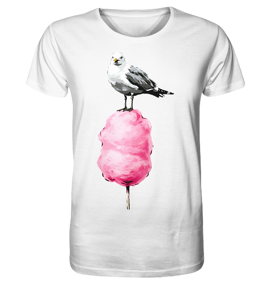 Möwe auf Zuckerwatte - Herren Premium Bio Shirt