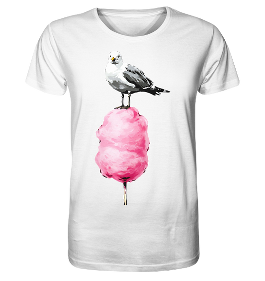Möwe auf Zuckerwatte - Herren Premium Bio Shirt