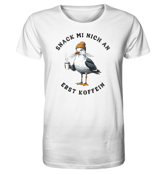 Snack mi nich an erst Koffein Möwe Spruch - Herren Premium Bio Shirt