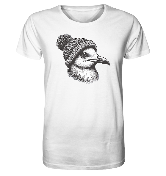 Coole Möwe mit Pudelmütze - Herren Premium Bio Shirt