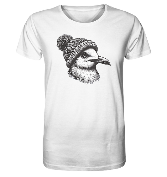 Coole Möwe mit Pudelmütze - Herren Premium Bio Shirt