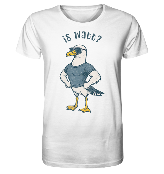 Is Watt Starke Möwe mit lustigem Spruch - Herren Premium Bio Shirt