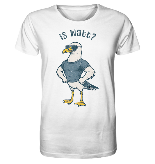 Is Watt Starke Möwe mit lustigem Spruch - Herren Premium Bio Shirt