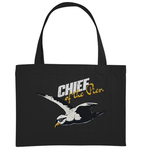 Chief of the Pier Chef Möwe mit Sonnenbrille - Bio Einkaufstasche
