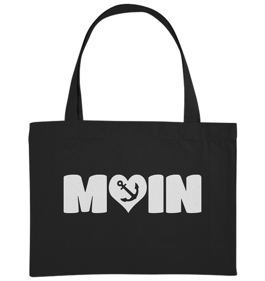 Moin Spruch mit Herz Anker - Bio Einkaufstasche