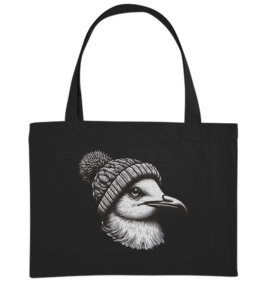 Coole Möwe mit Pudelmütze - Bio Einkaufstasche