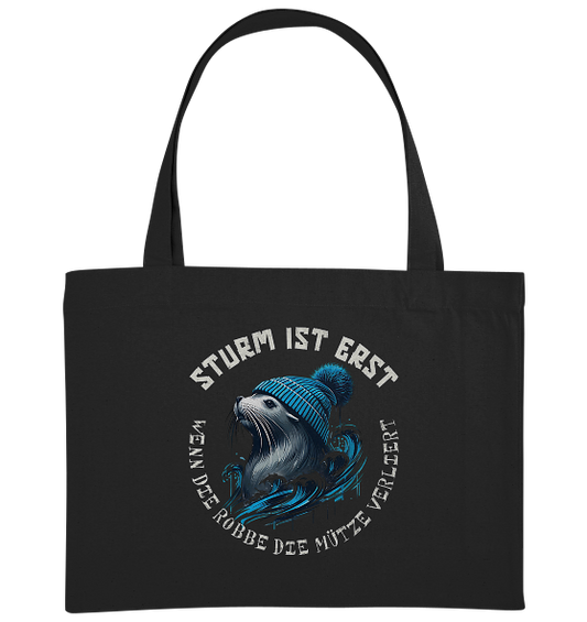 Sturm ist erst wenn die Robbe die Mütze verliert - Bio Einkaufstasche