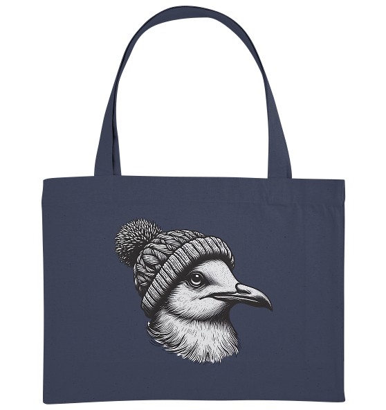 Coole Möwe mit Pudelmütze - Bio Einkaufstasche