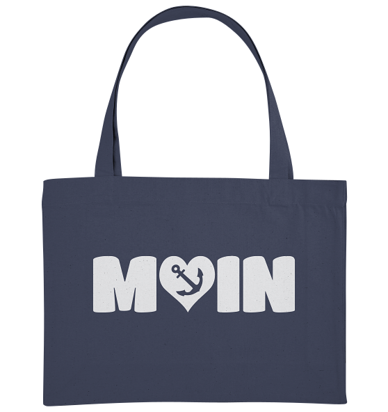 Moin Spruch mit Herz Anker - Bio Einkaufstasche