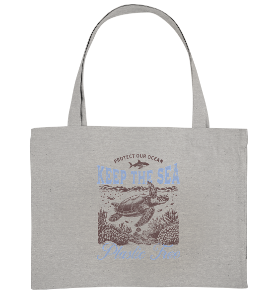 Keep the Sea Plastic Free Umweltschutz Spruch - Bio Einkaufstasche
