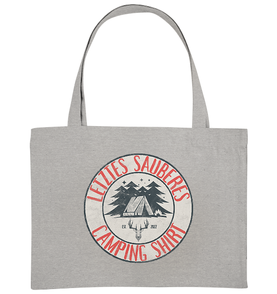Letztes sauberes Camping Shirt - Bio Einkaufstasche