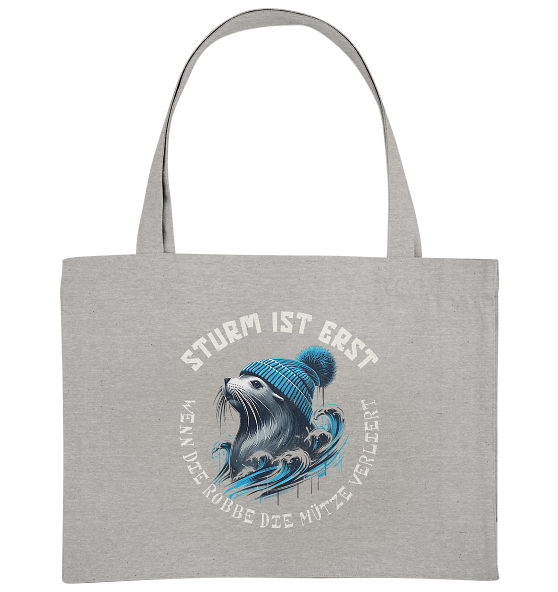 Sturm ist erst wenn die Robbe die Mütze verliert - Bio Einkaufstasche