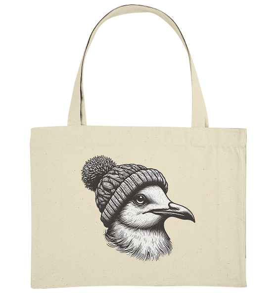 Coole Möwe mit Pudelmütze - Bio Einkaufstasche
