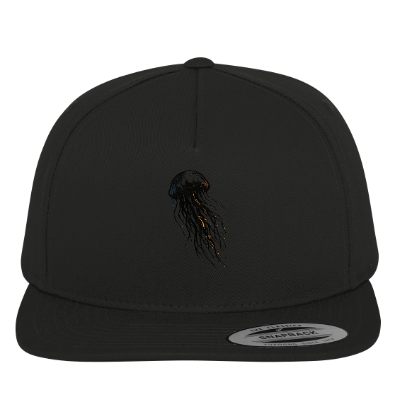 Street Art Qualle - Premium Snapback Cap in Black / Green - Studio Ansicht - Kiebitzdelle